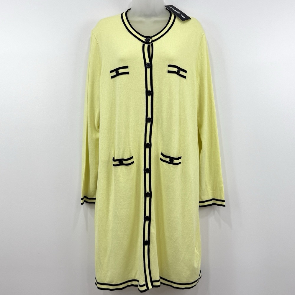 Karl Lagerfeld Sweater Dress L Yellow NWT Old Money Preppy Classic Yacht Capsule